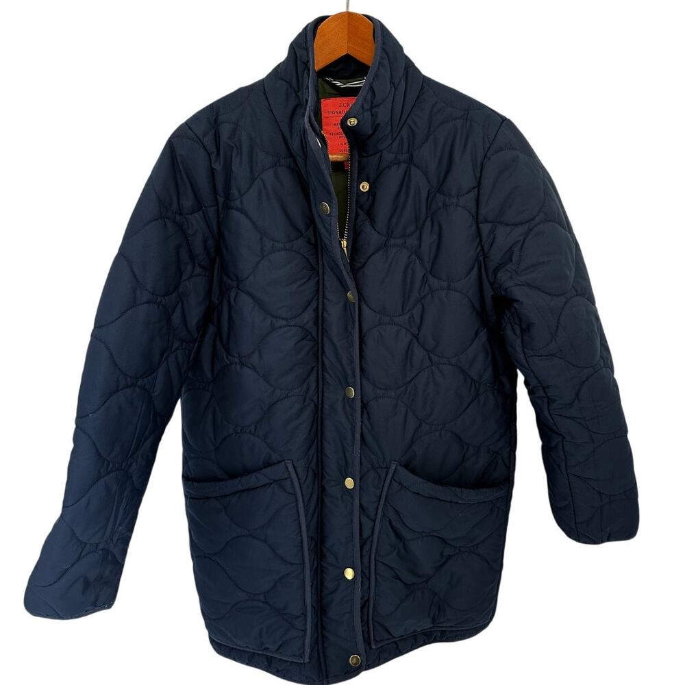 J CREW Quilted Cocoon Puffer Jacket with PrimaLoft® in Navy AQ470 // XS - Picture 2 of 8